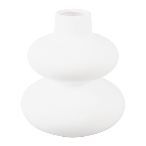 Vaso in ceramica bianca Karlsson Circles, altezza 19,4 cm - PT LIVING