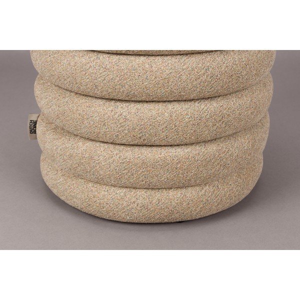 Poggiapiedi beige con rivestimento in bouclé Fern – Dutchbone-image-3