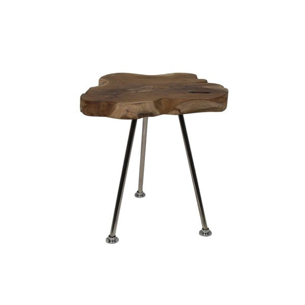 Tavoli con piano in teak Tribe non trattato, ⌀ 40 cm - HSM collection