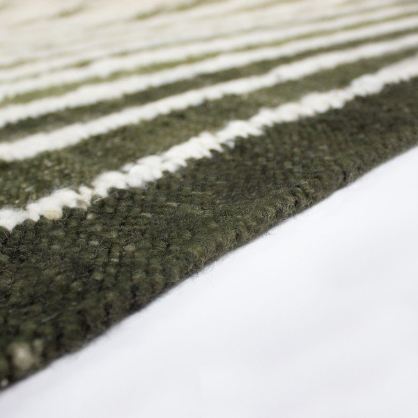 Tappeto verde in misto lana tessuto a mano 140x200 cm Boucle Frame – Flair Rugs-image-2