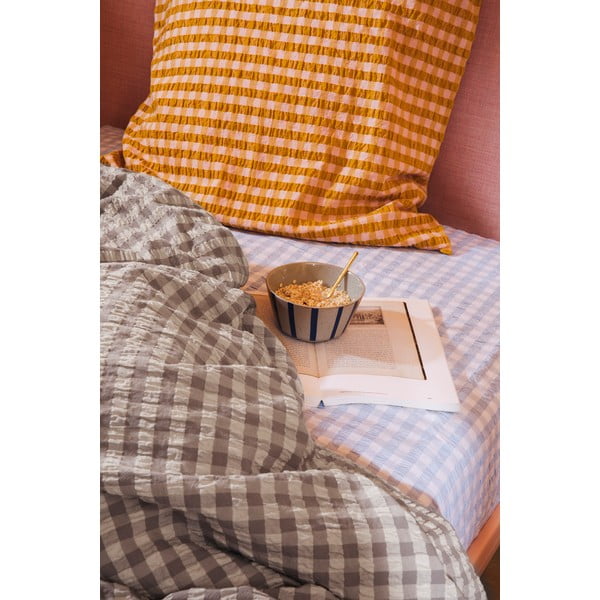 Biancheria da letto in crêpe esteso grigio e beige per letto matrimoniale 200x220 cm Bæk&Bølge - JUNA-image-4