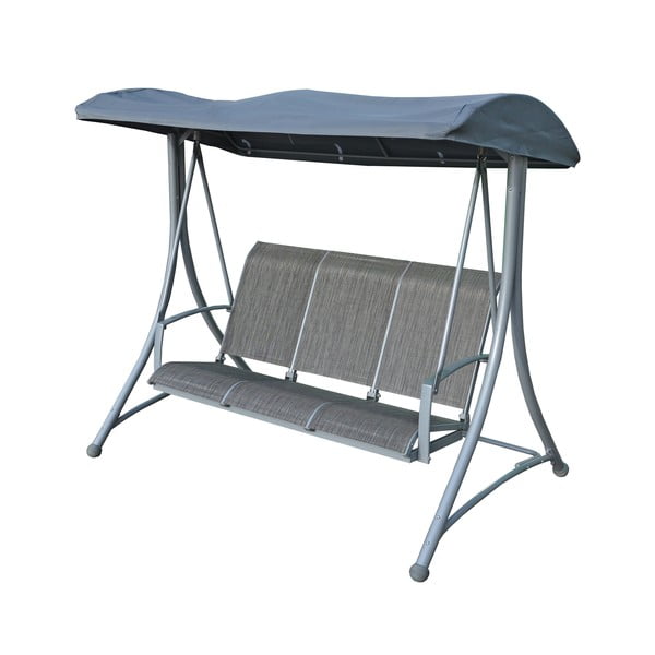 Dondolo da giardino grigio in metallo Hollywood – Rojaplast-image-1