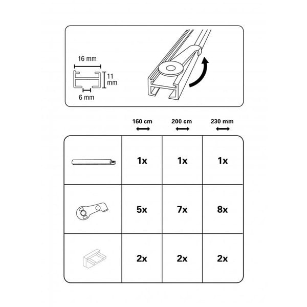 Binario per tende in metallo 160 cm Lucy - Gardinia-image-3