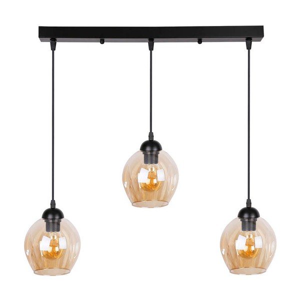 Lampada a sospensione nera con paralume in vetro 14x70 cm Aspa - Candellux Lighting-image-3