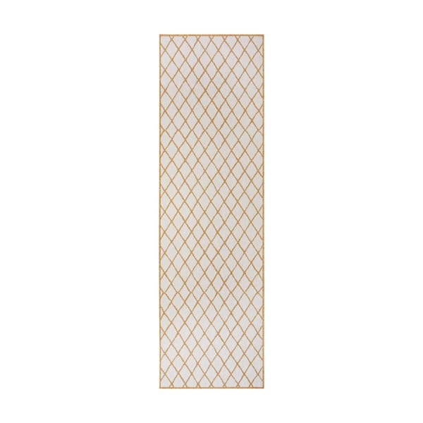 Tappeto per esterni giallo ocra e bianco 80x350 cm Malaga - NORTHRUGS