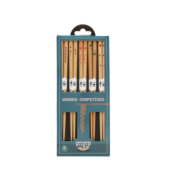 Bacchette in set di colore naturale in legno 5 pz Delicate – Rex London-image-4