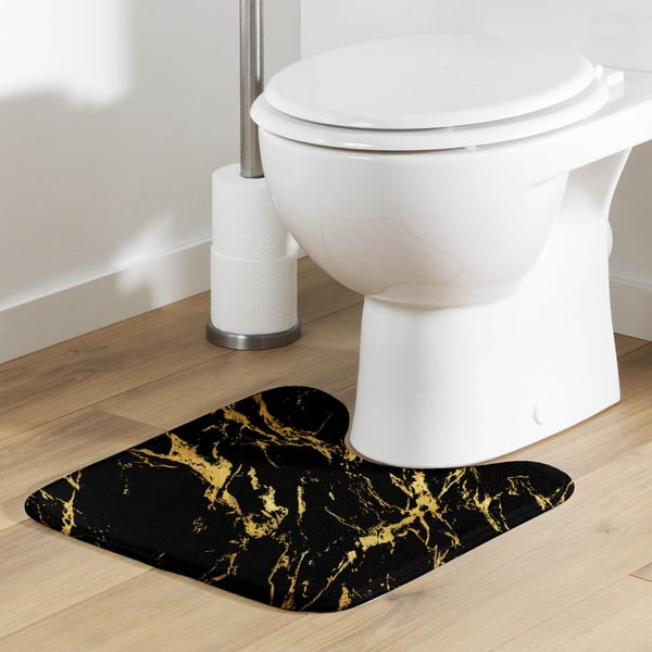 Tappetino per il bagno nero/dorato 45x45 cm Aquamarbre – douceur d'intérieur-image-1