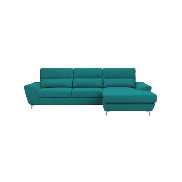 Tyrkysová rozkládací rohová pohovka Windsor & Co Sofas Omega, pravý roh