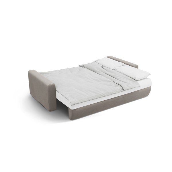 Divano grigio chiaro allungabile con contenitore e rivestimento in velluto 238 cm Belfast – Cosmopolitan Design-image-4