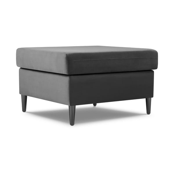 Poggiapiedi grigio chiaro con rivestimento in velluto Kyoto – Cosmopolitan Design-image-1