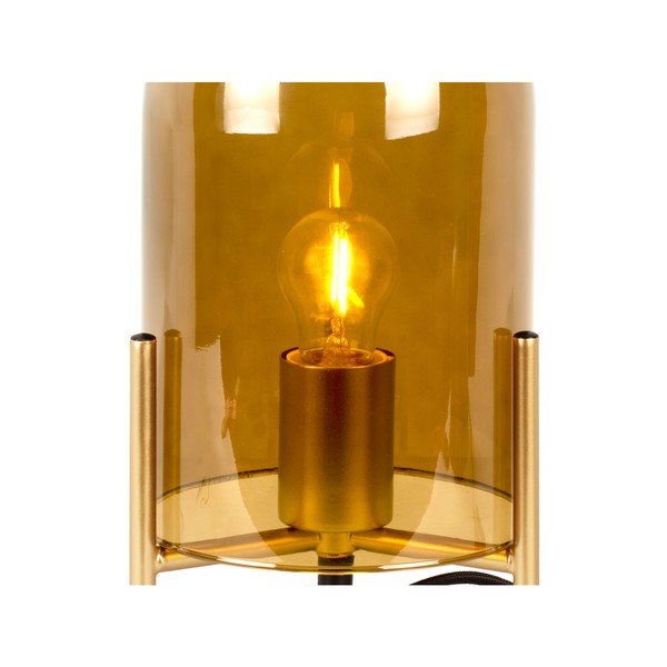 Lampada da tavolo Bell in vetro giallo senape, altezza 30 cm - Leitmotiv-image-4