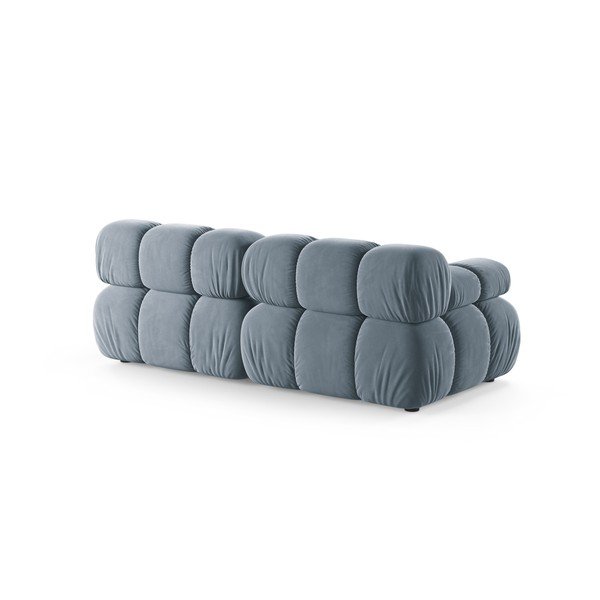 Divano componibile grigio con rivestimento in velluto 188 cm – Micadoni -image-2