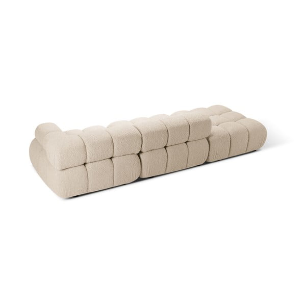 Divano componibile beige con rivestimento in bouclé 288 cm Bellis – Micadoni -image-4
