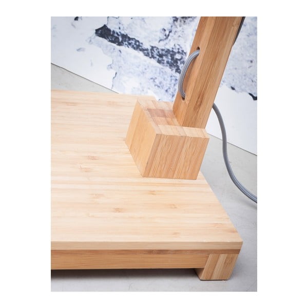 Lampada da terra con paralume bianco e struttura in bambù Himalaya - Good&Mojo-image-3