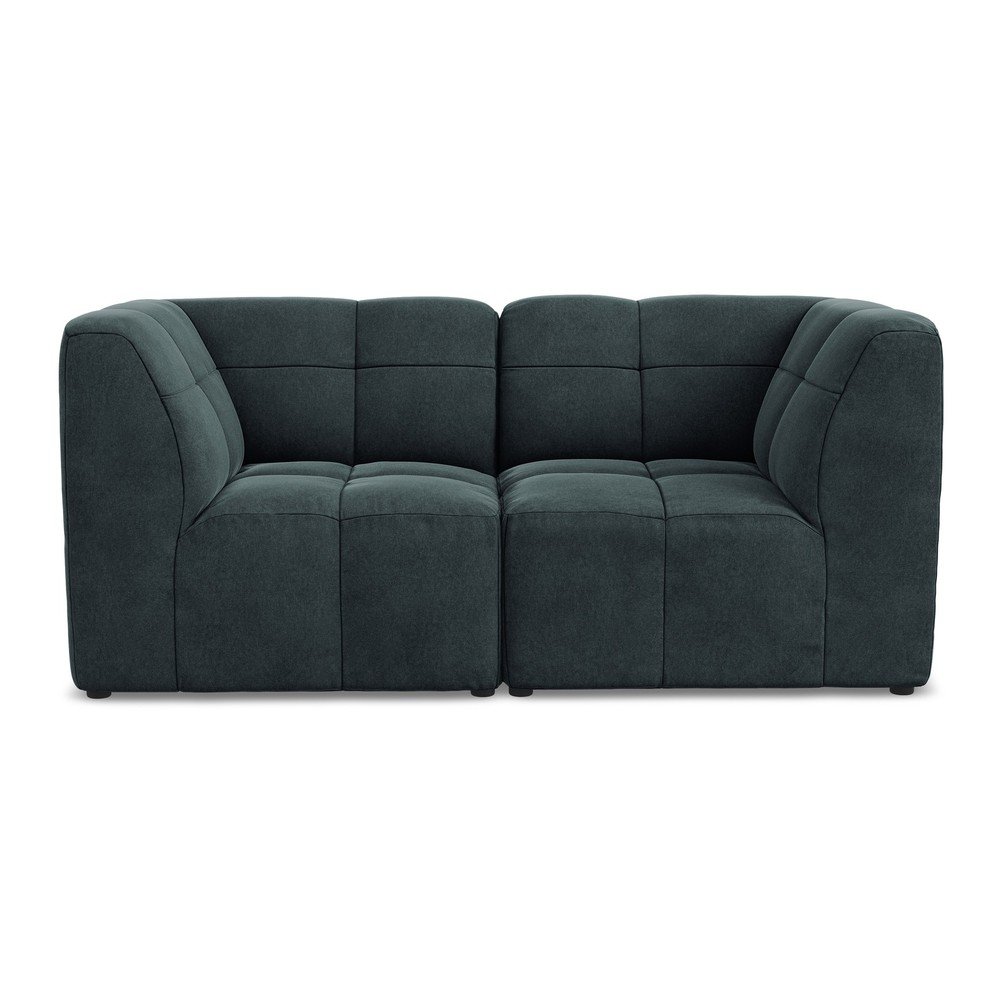 Divano blu con rivestimento in velluto 180 cm Aloha – Makamii | Divani