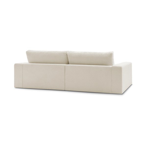 Divano beige con rivestimento in velluto a coste 274 cm Leonard – Bobochic Paris-image-4