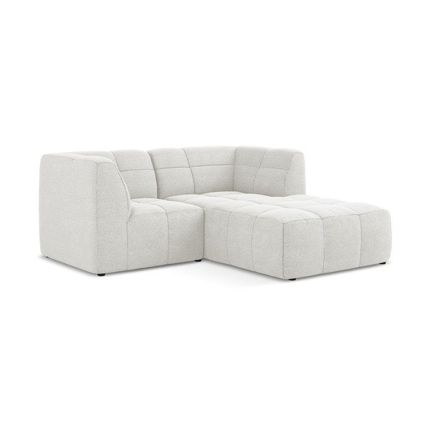 Divano angolare bianco (con penisola a destra/con chaise lounge) con rivestimento in bouclé Aloha – Makamii-image-2