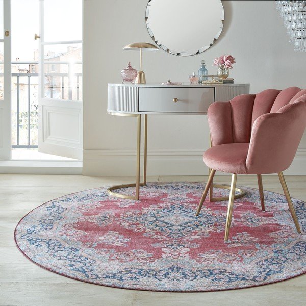 Tappeto rotondo lavabile rosso ø 180 cm FOLD Colby - Flair Rugs-image-1