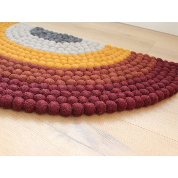 Tappeto in lana Ball per bambini Ball Rugs Red Rainbow - Wooldot-image-1