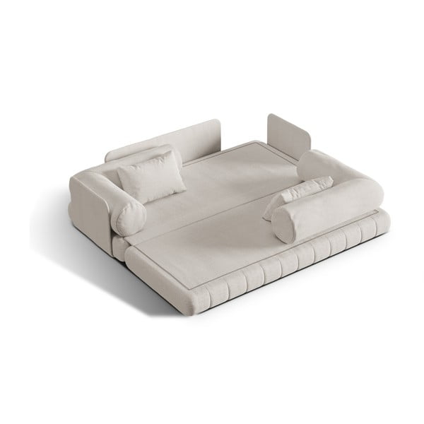 Divano beige allungabile con rivestimento in bouclé 206 cm Kemi – Cosmopolitan Design-image-1