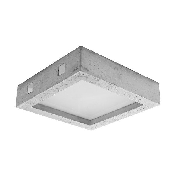 Plafoniera LED grigia con paralume in vetro 33x33 cm Lucia - Sollux