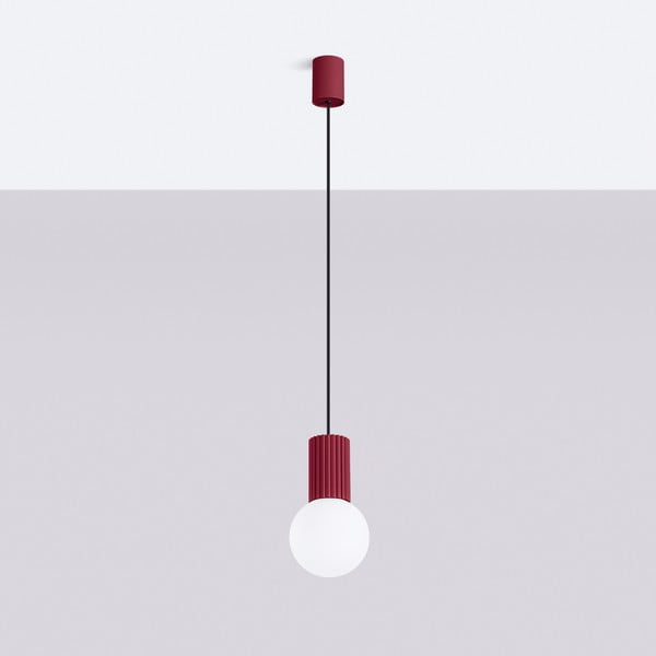 Lampadario burgundy con paralume in vetro ø 12 cm Orbital – Sollux-image-3