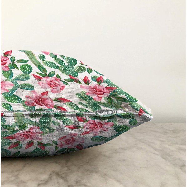 Federa in misto cotone Blooming Cactus, 55 x 55 cm - Minimalist Cushion Covers-image-1