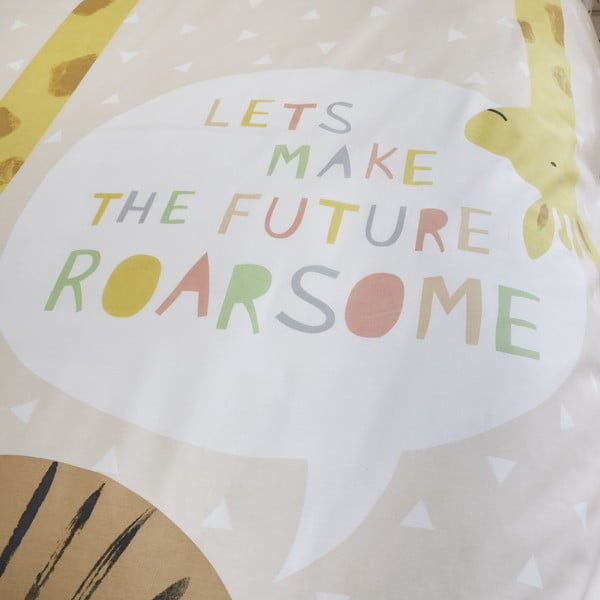 Set copripiumino e federa da bambini marrone chiaro per letto singolo 135x200 cm Roarsome Animals – Catherine Lansfield-image-3
