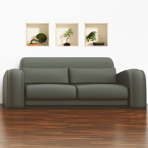 Set di 3 adesivi con effetto 3D Bonsai - Ambiance-image-2