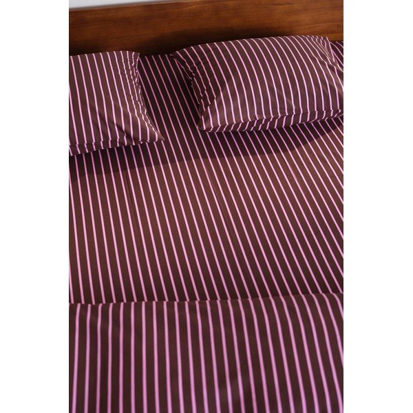 Lenzuolo con angoli rosa/marrone in cotone organico 90x200 cm Sima – Jotex-image-2