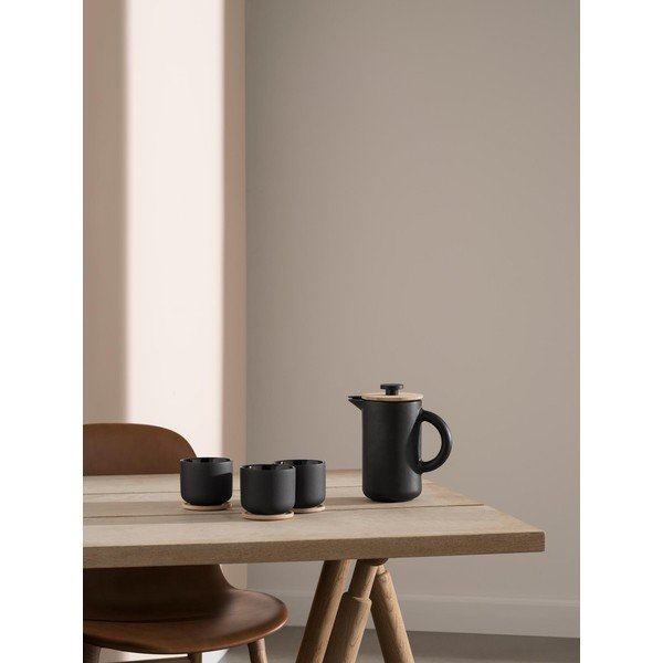Tazzina per cappuccino nera in gres 200 ml Theo – Stelton-image-3