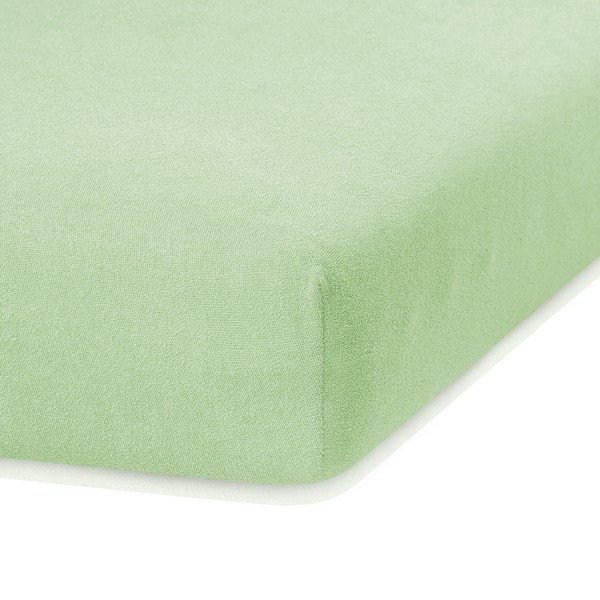 Lenzuolo con angoli verde chiaro ad alto contenuto di cotone, 160/180 x 200 cm Ruby - AmeliaHome