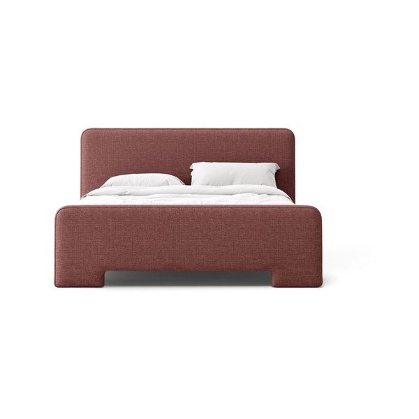 Letto matrimoniale imbottito rosa con rete inclusa 160x200 cm Eda – Micadoni -image-2