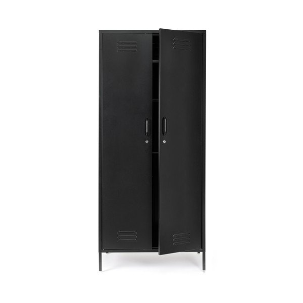 Armadietto nero in metallo con chiusura a chiave 80x185x50 cm Cambridge – Yes Everyday-image-3