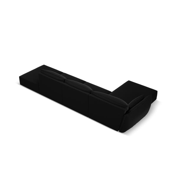 Divano angolare nero (con penisola a sinistra/con chaise lounge) con rivestimento in velluto Vanda – Mazzini Sofas-image-3