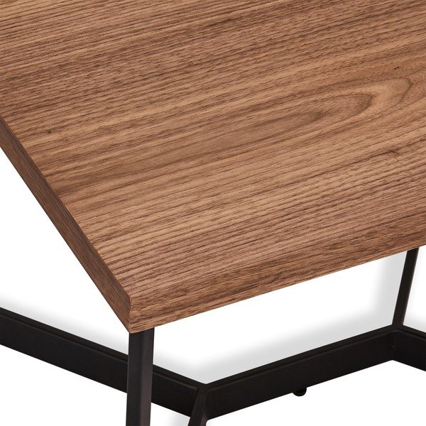 Tavolino marrone in legno di noce decorato, 70 x 70 cm Tokyo - Furnhouse-image-4
