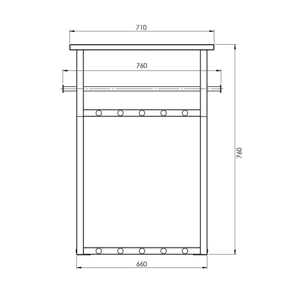 Attaccapanni da parete bianco/di colore naturale in metallo con scaffale 76 cm Rizzoli – Spinder Design-image-4
