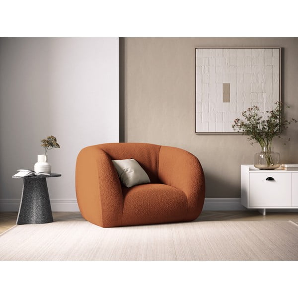 Poltrona in tessuto bouclé arancione Essen - Cosmopolitan Design-image-1