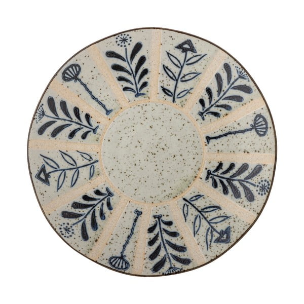 Piatto in gres azzurro e crema ø 21 cm Leonie - Bloomingville-image-4