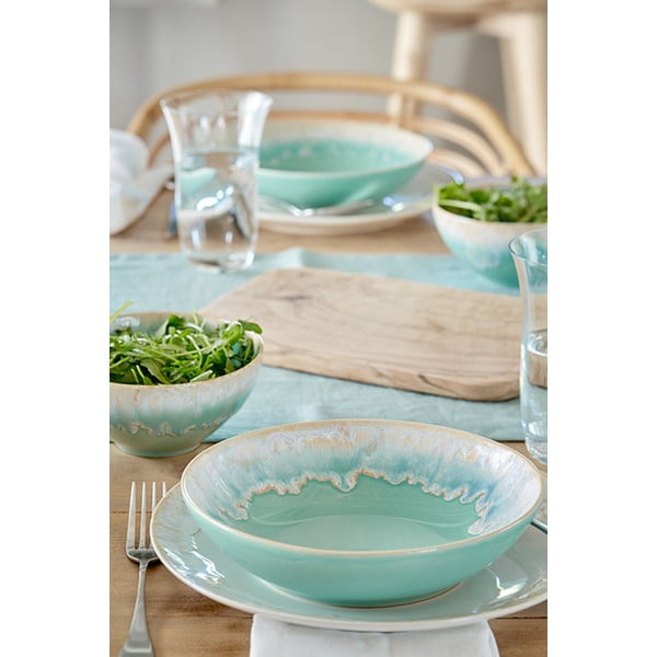 Piatto in gres blu-turchese ø 27 cm Taormina - Casafina-image-1