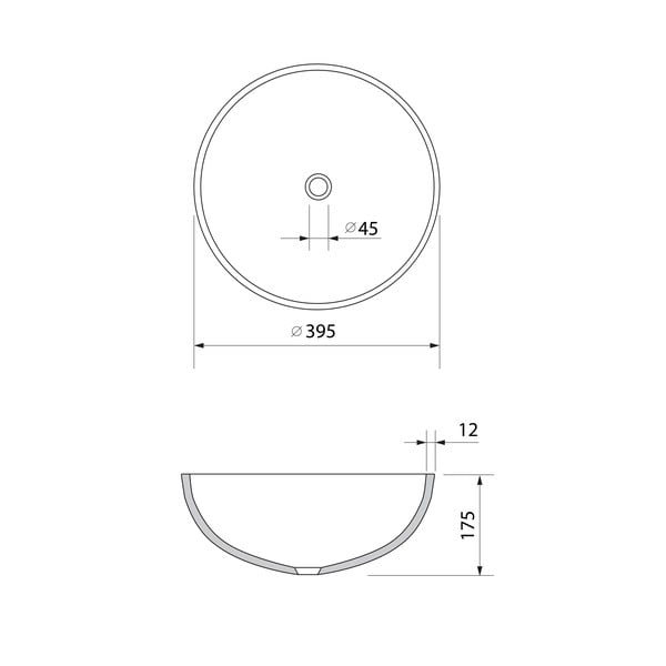 Lavabo rotondo nero in vetro ø 39,5 cm Marac – Sapho-image-3