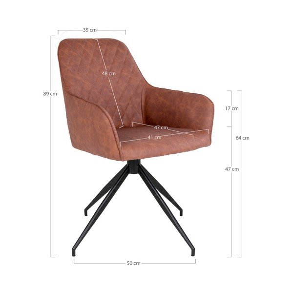 Sedia da pranzo marrone chiaro in imbottito Harbo – House Nordic-image-4