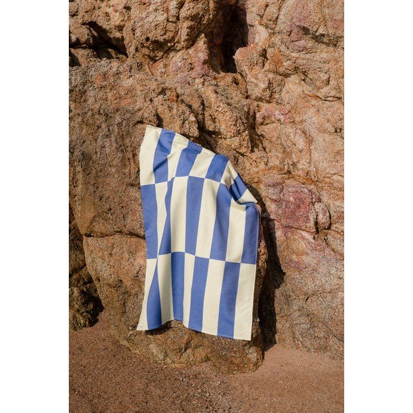 Telo mare giallo chiaro/blu in cotone 100x160 cm Su – noo.ma-image-2