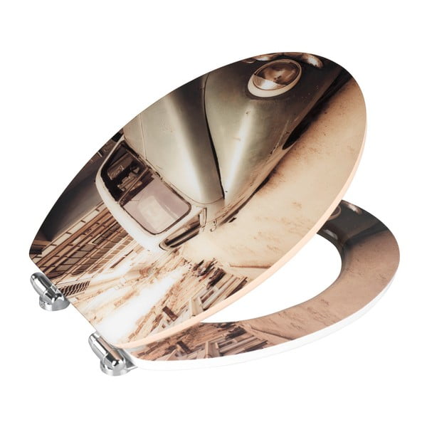 WC sedátko a snadným zavíráním Wenko Old Time Car, 44,5 x 38 cm-image-2