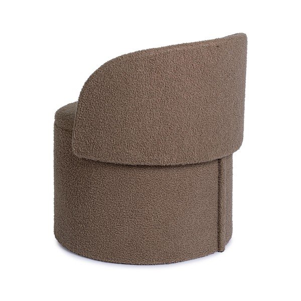Poggiapiedi grigio tortora con rivestimento in bouclé Anthea – Yes Everyday-image-2