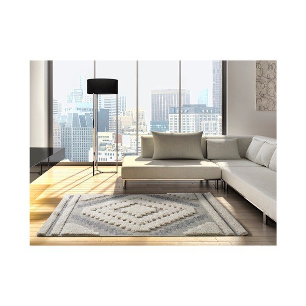 Tappeto bianco e grigio , 155 x 230 cm Cheroky Blanco - Universal-image-1
