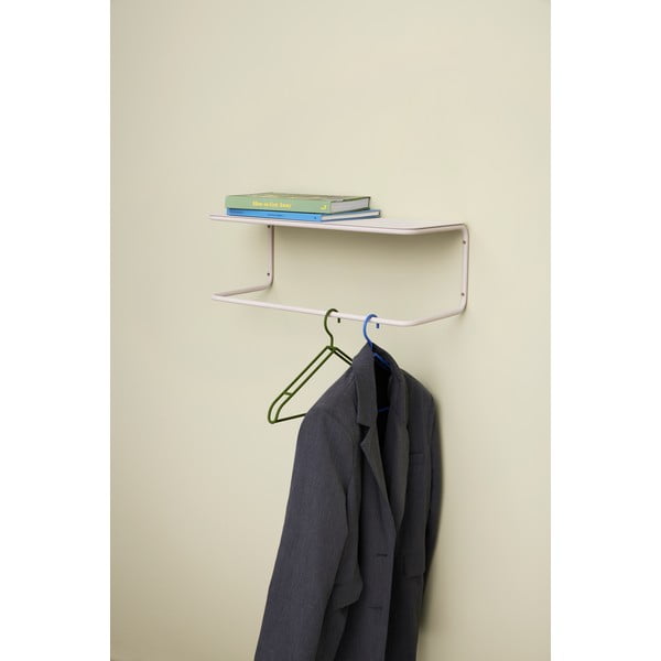 Attaccapanni in metallo bianco con ripiano Welcome - Hübsch-image-1