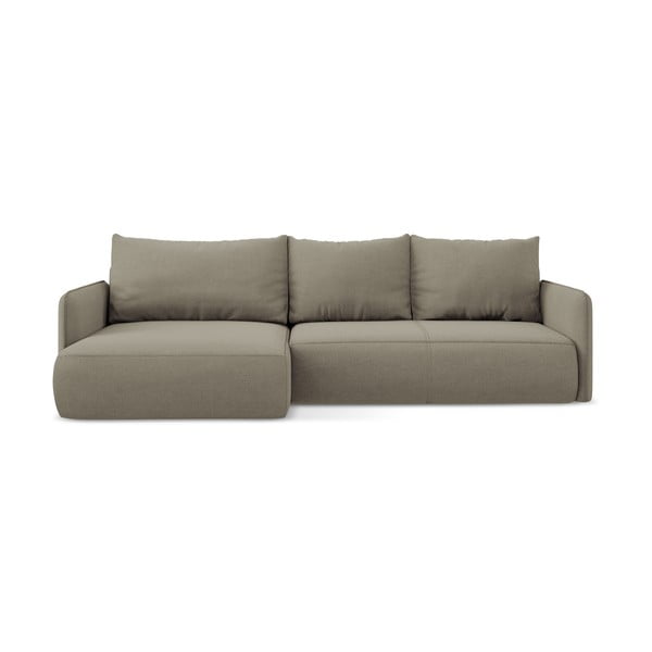 Divano letto beige con contenitore divano angolare (angolo sinistro) Nanea - Makamii