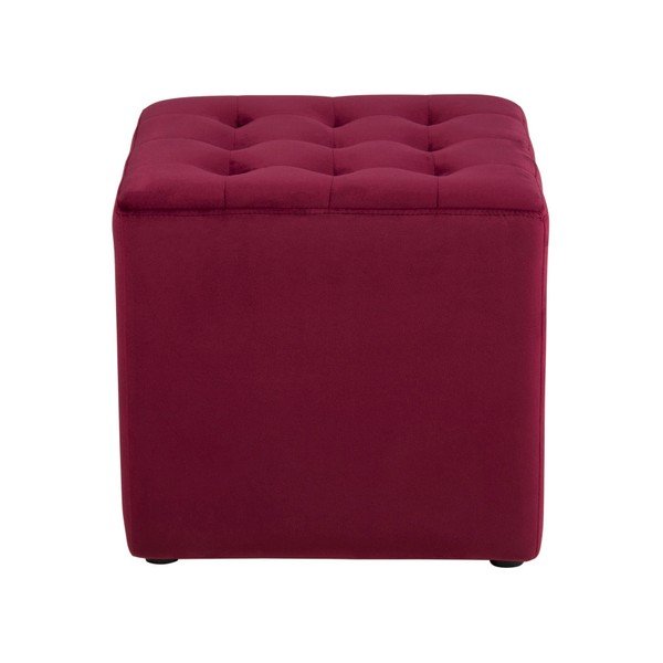 Pouf in velluto rosso scuro Bryan - Actona-image-2