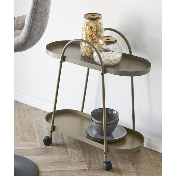 Tavolino da servizio in metallo su ruote 27,5x60 cm Empoli – House Nordic-image-2